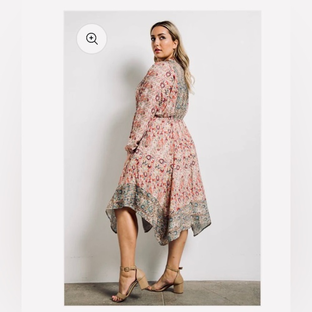 Polagram Boho paisley midi dress size M